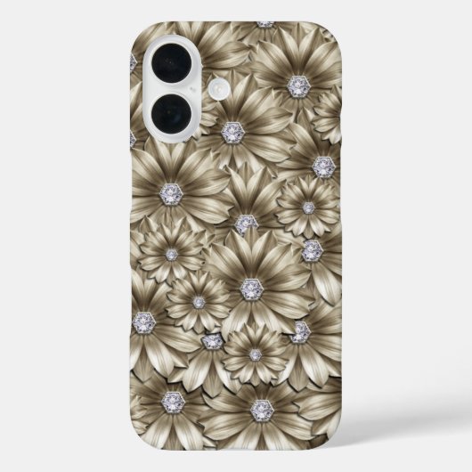 ダイヤモンドフラワージェムストーンiPhoneケース Case-Mate iPhoneケース (裏面)