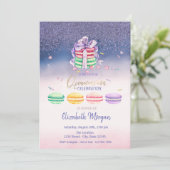 ダイヤモンドフランスの、マカロングラデーションキンセニェラパーティー 招待状 (スタンド正面)