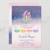 ダイヤモンドフランスの、マカロングラデーションキンセニェラパーティー 招待状 (正面/裏面)