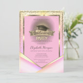 ダイヤモンドフレームグラッドキャグラデーションップ卒業パーティー 招待状 (スタンド正面)