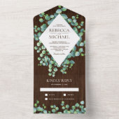 ダイヤモンドフレームユーカリの葉古材ウェディング オールインワン招待状 (内側)