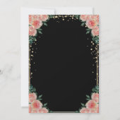 ダイヤモンドフレーム、風船、花の退職パーティー 招待状 (裏面)