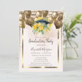 ダイヤモンドフローラグラッドキャップバルーンクリーム卒業 招待状 (スタンド正面)