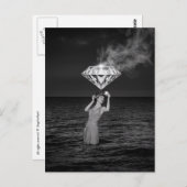 ダイヤモンドブラックとホワイトで超現実的なティータイム ポストカード (正面/裏面)