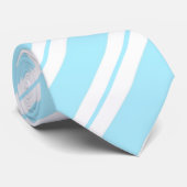ダイヤモンドブルーとホワイトネックストライプのタイ ネクタイ (ロール)
