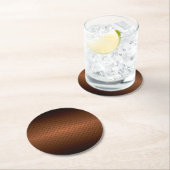 ダイヤモンドプレートのルックパターン黒から銅へフェード ラウンドペーパーコースター (インサイチュ)