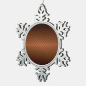 ダイヤモンドプレートのルックパターン黒から銅フェード スノーフレークピューターオーナメント (右)