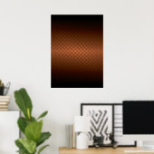 ダイヤモンドプレートのルックパターン黒から銅フェード ポスター (ホームオフィス)