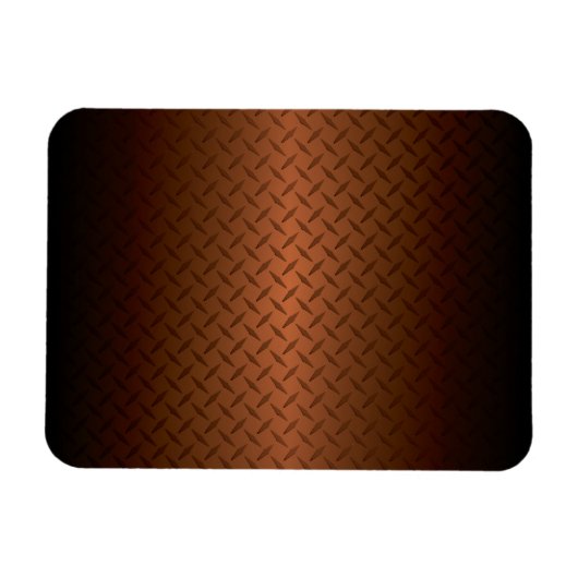 ダイヤモンドプレートのルックパターン黒から銅フェード マグネット (横)