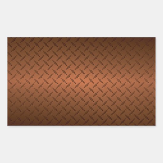 ダイヤモンドプレートのルックパターン黒から銅フェード 長方形シール (正面)