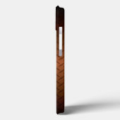 ダイヤモンドプレートのルックパターン黒から銅フェード Case-Mate iPhoneケース (裏面 / 左)