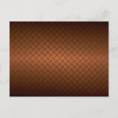 ダイヤモンドプレートの模様が黒から銅へのフェード ポストカード (正面)