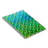 ダイヤモンドプレートスチールグリーンアンドブルー ノートブック (右側)