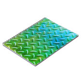 ダイヤモンドプレートスチールグリーンアンドブルー ノートブック (左側)