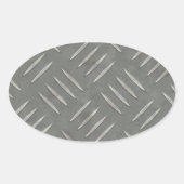 ダイヤモンドプレートステンレス鋼テクスチャ 楕円形シール (正面)