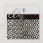 ダイヤモンドプレート工業結婚式招待状 招待状 (正面/裏面)