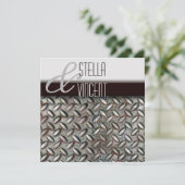 ダイヤモンドプレート工業結婚式招待状 招待状 (スタンド正面)