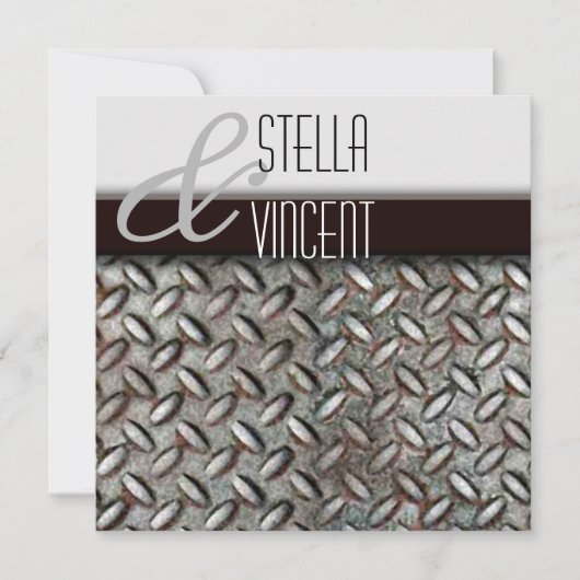 ダイヤモンドプレート工業結婚式招待状 招待状 (正面)