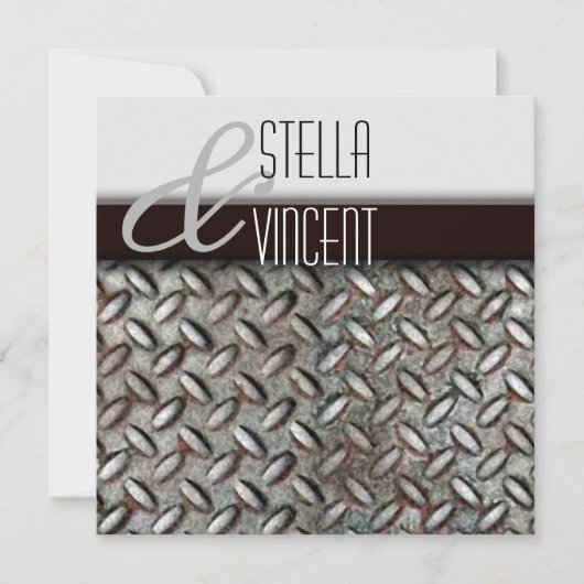 ダイヤモンドプレート工業結婚式招待状 招待状 (正面)