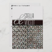 ダイヤモンドプレート工業結婚式招待状 招待状 (正面/裏面)