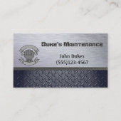 ダイヤモンドプレート金属の手作りメンテナンス 名刺 (正面)