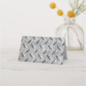 ダイヤモンドプレート金属材料パターンバー（ユダヤ教の）バル・ミツバー プレイスカード (裏面)