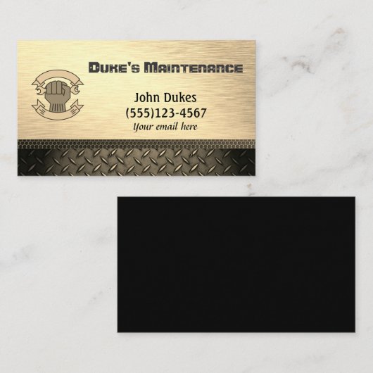 ダイヤモンドプレート金属製手権整備事業 名刺 (正面/裏面)