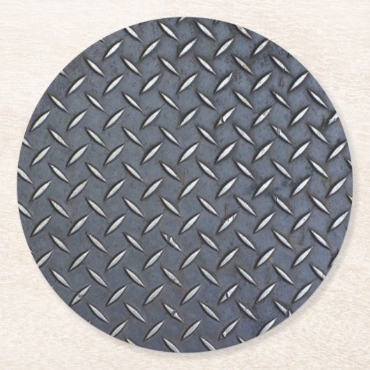 ダイヤモンドプレート飲み物用コースター ラウンドペーパーコースター (正面)
