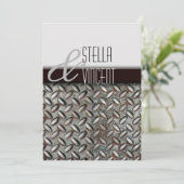 ダイヤモンドプレート 工業的な結婚式の招待状 招待状 (スタンド正面)