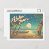 ダイヤモンドヘッドの上の月 シーズンポストカード (正面/裏面)