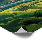 ダイヤモンドヘッドハワイヴィンテージ旅行イラストレーション ポスター (角)