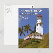 ダイヤモンドヘッドライトハウス、オアフ、ハワイはがき ポストカード (正面/裏面)