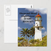 ダイヤモンドヘッドライトハウス、オアフ、ハワイはがき ポストカード (正面/裏面)
