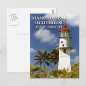 ダイヤモンドヘッドライトハウス、オアフ、ハワイはがき ポストカード (正面/裏面)