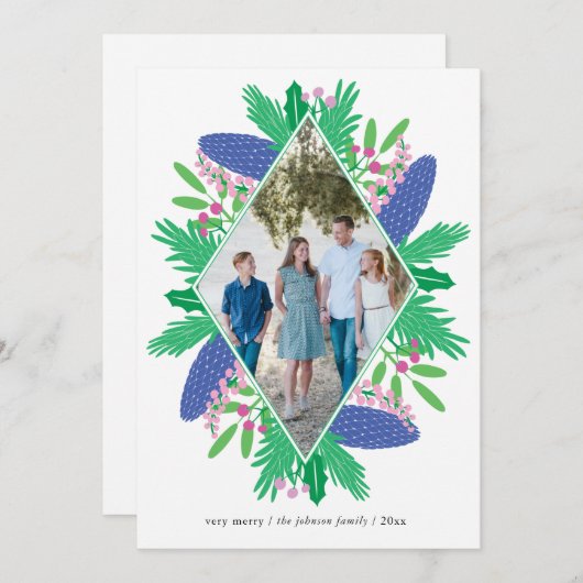 ダイヤモンドホリデーウッドランドクリスマスフォト数々のー シーズンカード (正面/裏面)