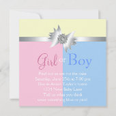 ダイヤモンドボウエレガントピンクブルージェンダーパーティー 招待状 (裏面)