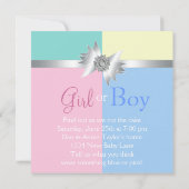 ダイヤモンドボウエレガントピンクブルージェンダーパーティー 招待状 (裏面)