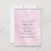 ダイヤモンドボウピンク写真第1聖餐式 招待状 (裏面)