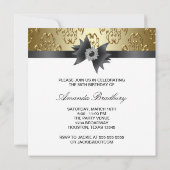 ダイヤモンドボウ女性ブラック金ゴールド55thバースデーパーティー 招待状 (裏面)