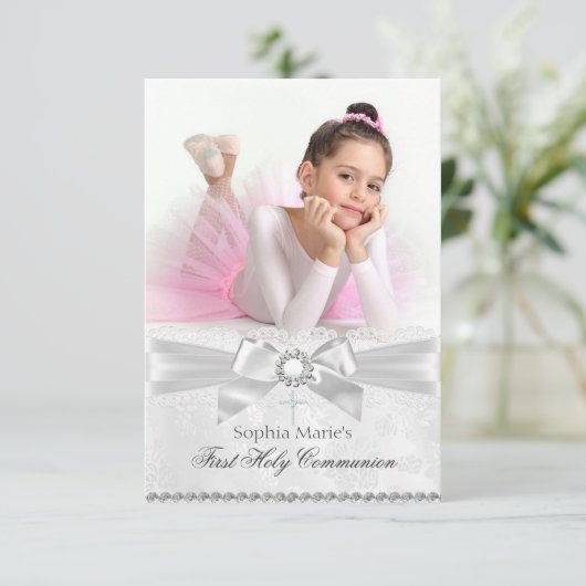 ダイヤモンドボウ&クロスフォトファースト聖餐式 招待状 (スタンド正面)