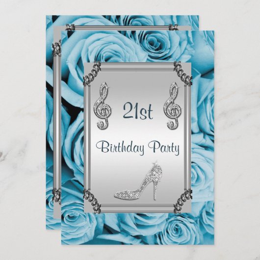 ダイヤモンドミュージックノート、スティレット&ブルーバラ21st 招待状 (正面/裏面)