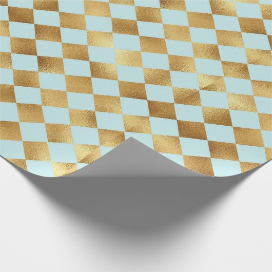 ダイヤモンドミント及びフェイク金ゴールド箔包み紙 ラッピングペーパー (角)