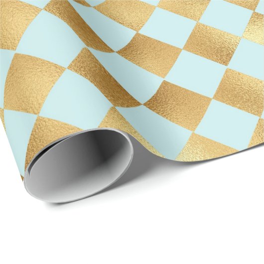 ダイヤモンドミント及びフェイク金ゴールド箔包み紙 ラッピングペーパー (ロールコーナー)