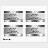 ダイヤモンドメタルルックプレートシール 長方形シール (シート)