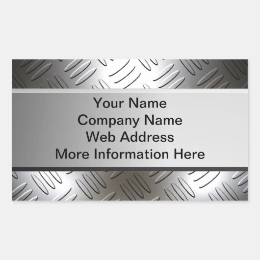 ダイヤモンドメタルルックプレートシール 長方形シール (正面)