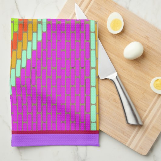 ダイヤモンドモザイクタイル明るい色のキッチンタオル キッチンタオル (四つ折り)