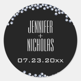 ダイヤモンドモダングリッター結婚ズ ラウンドシール