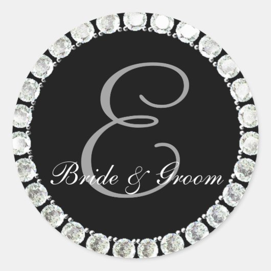 ダイヤモンドモノグラムEカスタマイズ可能シール ラウンドシール (正面)