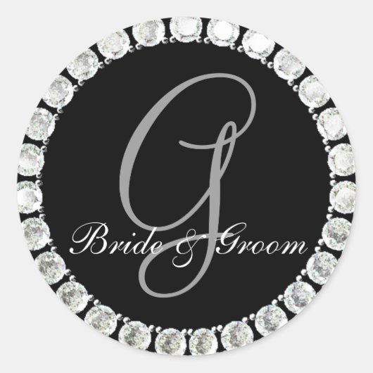 ダイヤモンドモノグラムGカスタマイズ可能シール ラウンドシール (正面)