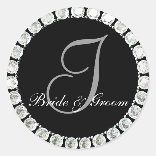 ダイヤモンドモノグラムIカスタマイズ可能シール ラウンドシール (正面)